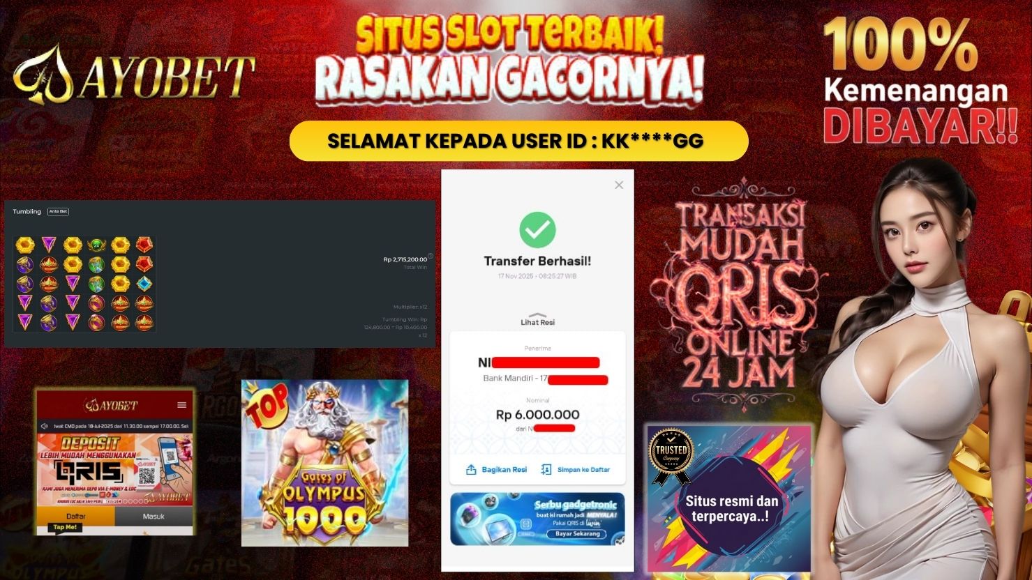 AYOBET JACKPOT SLOT GATES OF OLYMPUS 1000